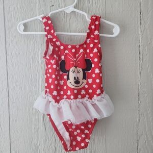 Disney Baby Minnie Mouse Red and White Swimsuit
